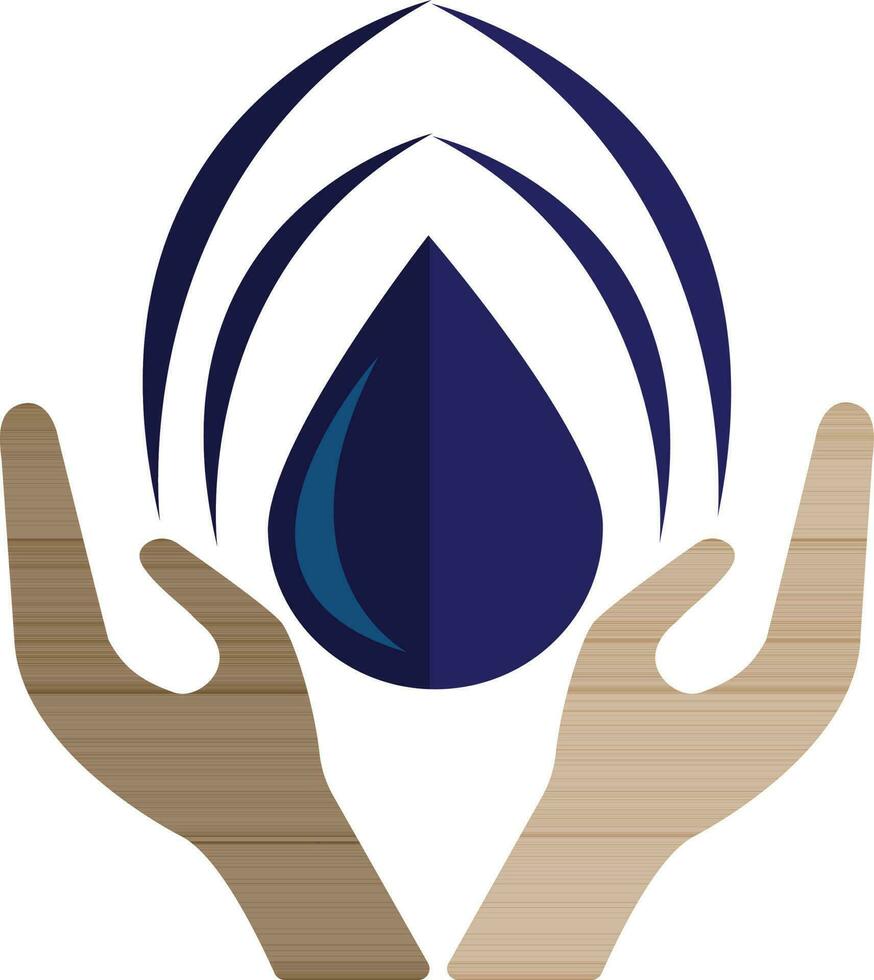 Blue blood drop in hands , Blood donor icon. vector