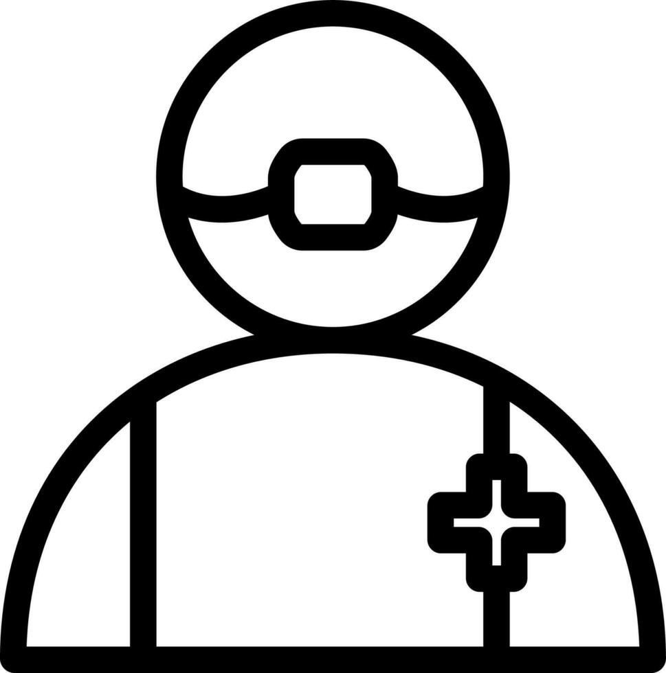 Line art illustration of Surgeon doctor icon. vector