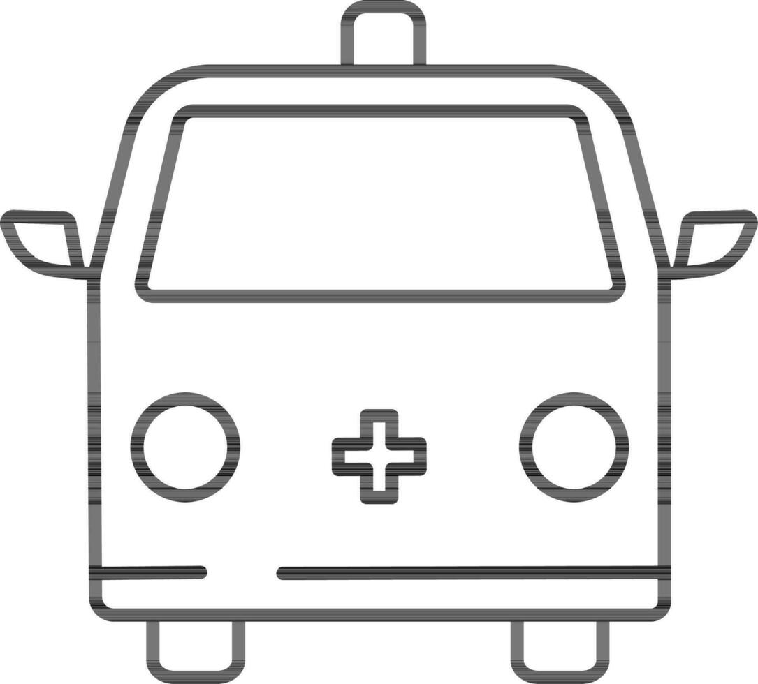 línea Arte ilustración de un ambulancia. vector