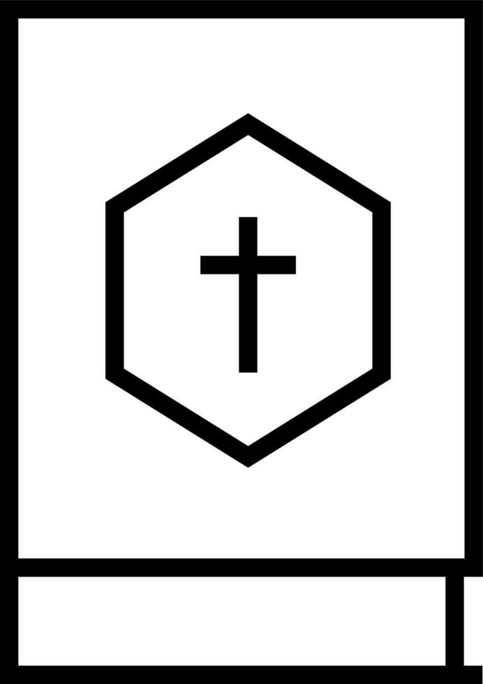 Bible book icon in black line art. vector
