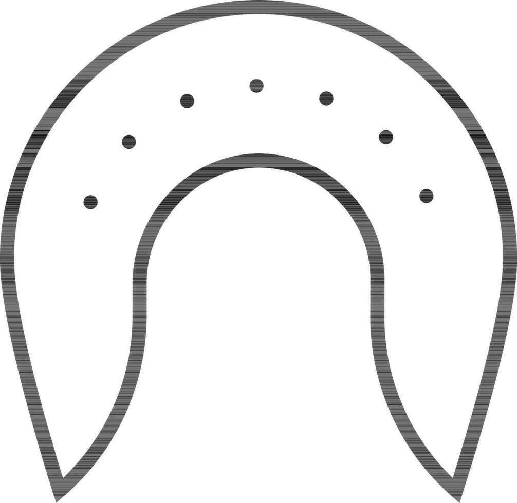 Horseshoe icon in thin line art. vector