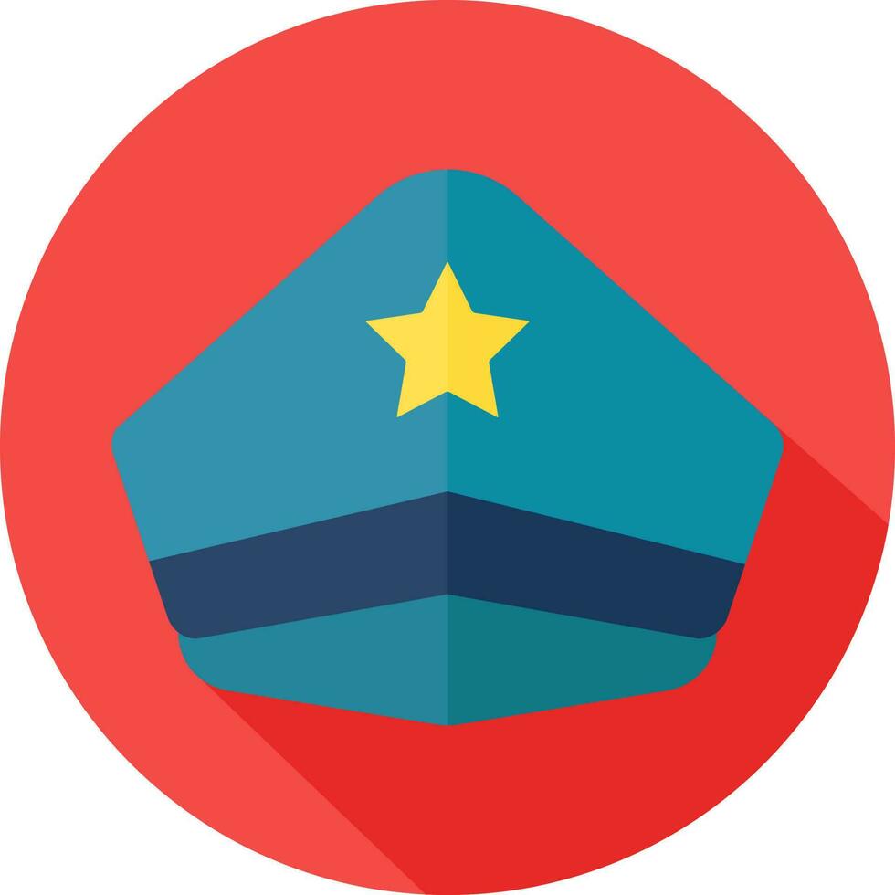 Officer Cap icon in flat style. vector
