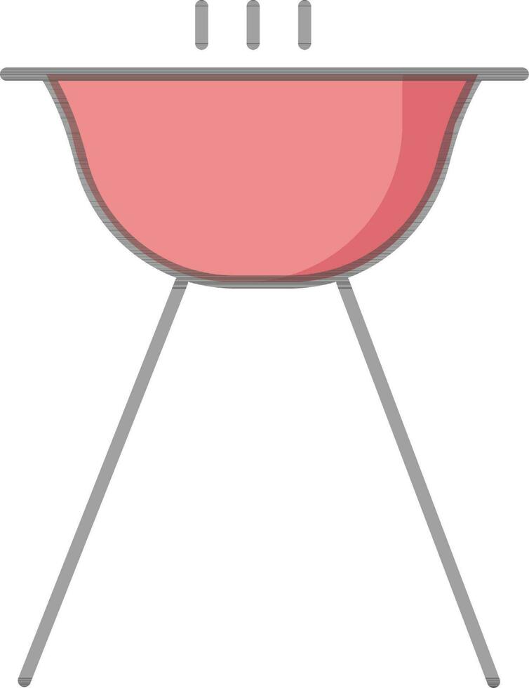 Hot barbeque grill icon in red and black color. vector