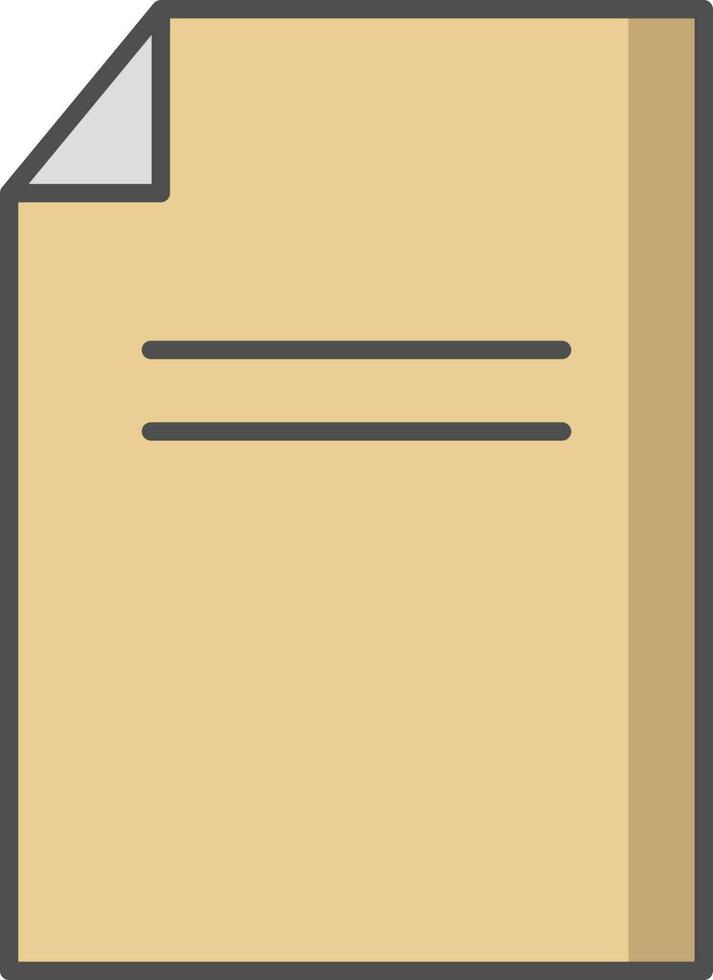 Document Paper icon in yellow and black color. vector