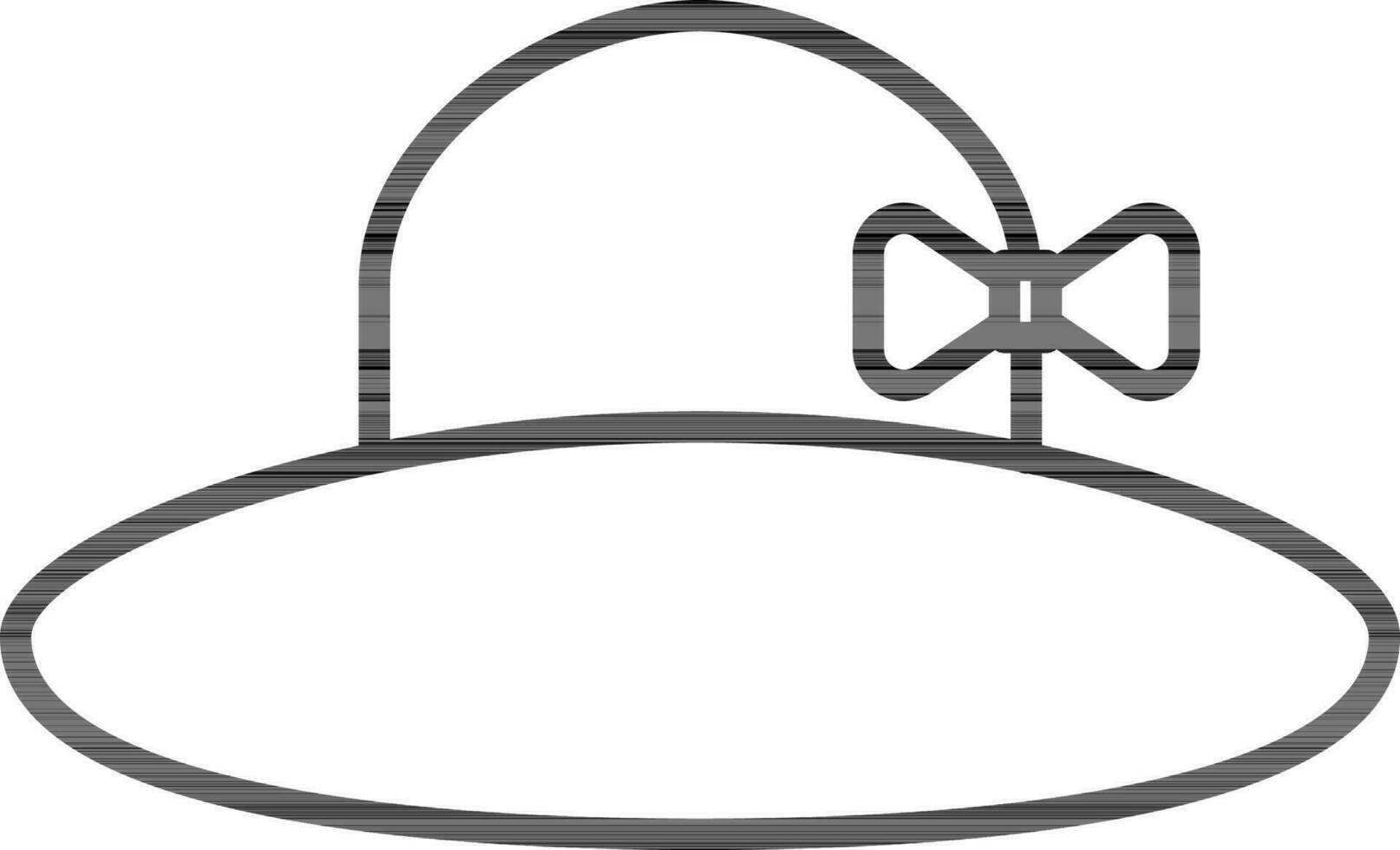 Vector illustration of Woman Hat in black line art.