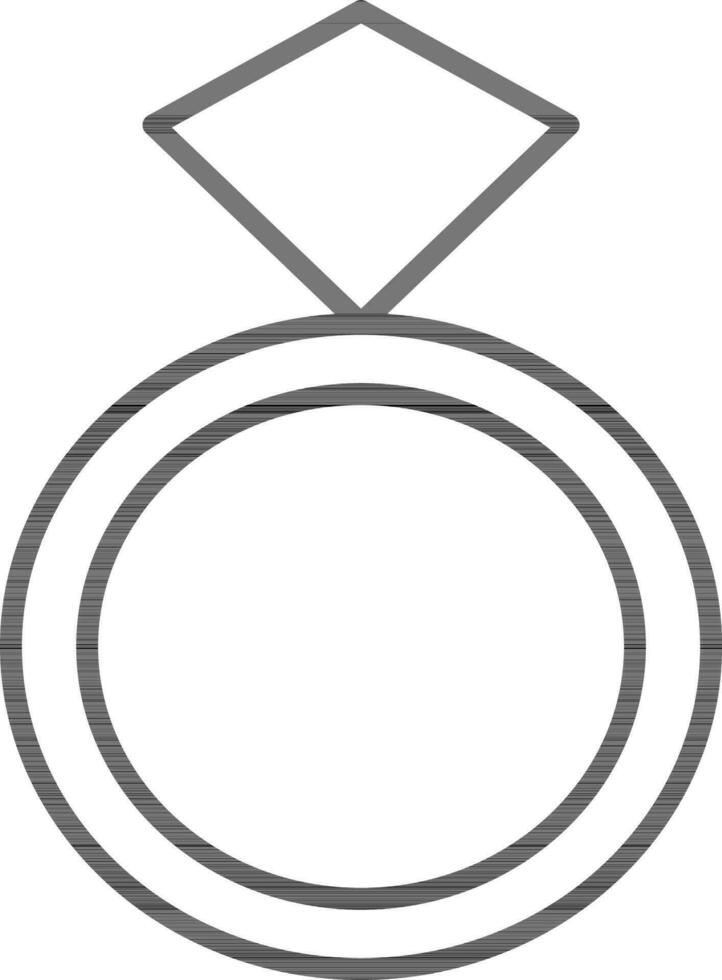 Diamond Ring icon in thin line art. vector