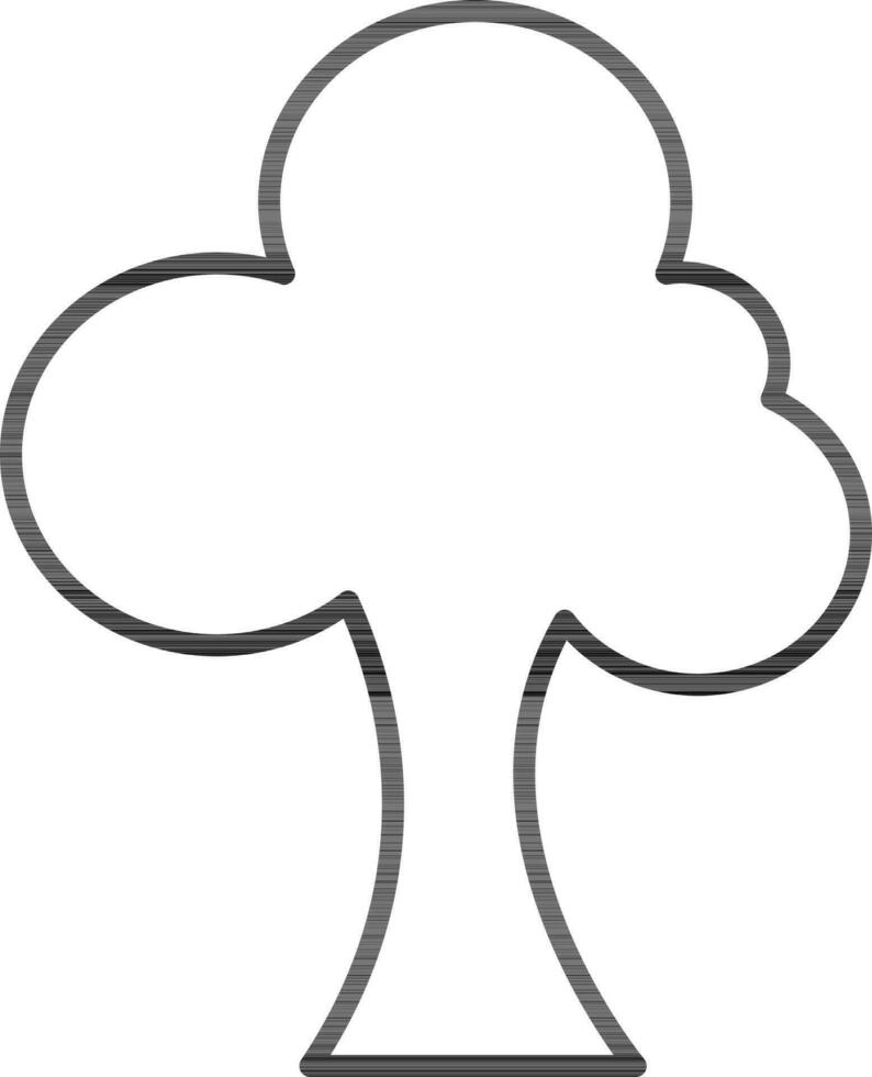 Black line art illustration of Tree icon. vector