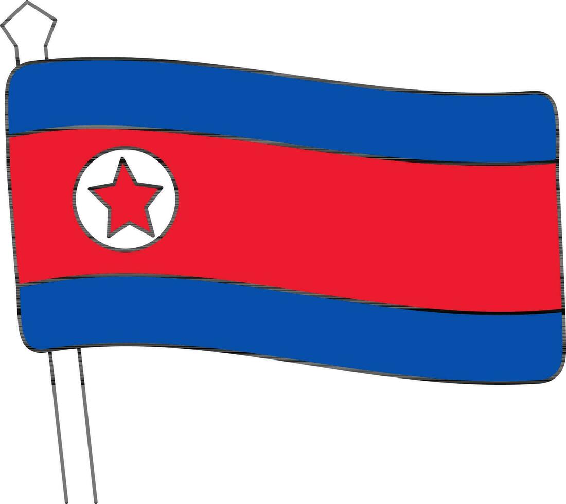 Vector illustration of North Korea Flag.