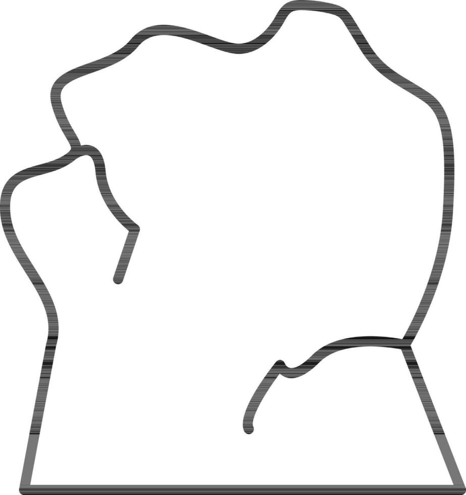 Hill or Mountain icon in thin line art. vector