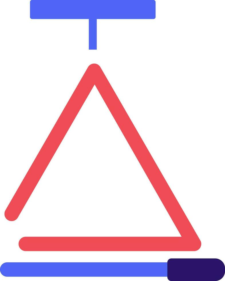 Musical triangle icon in red and blue color. vector