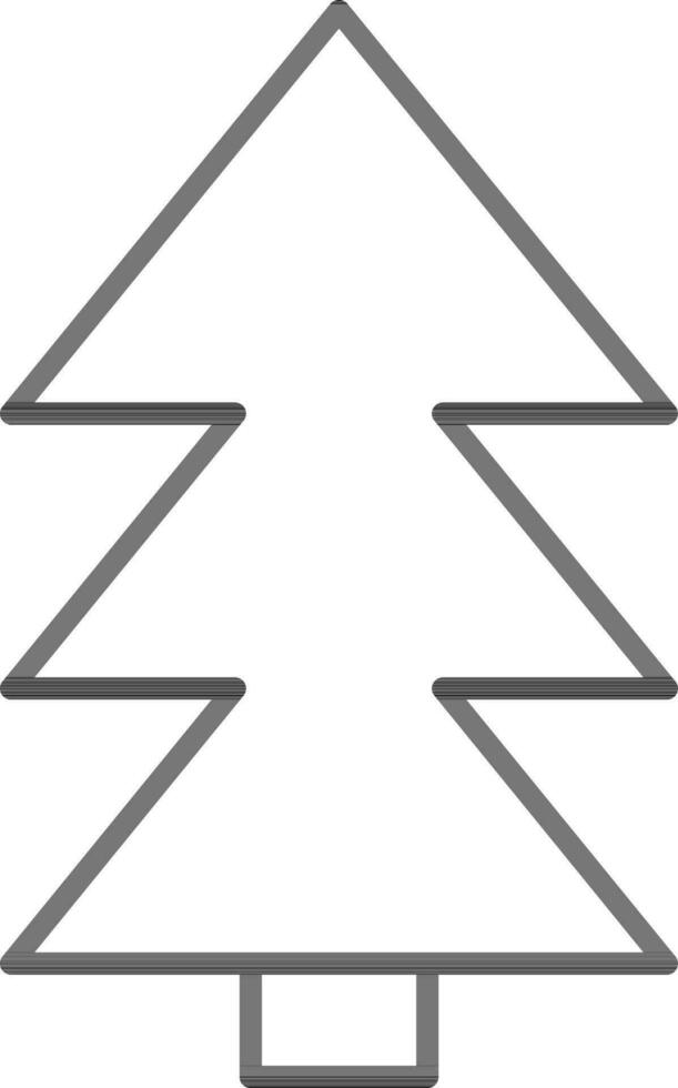 Line art illustration of Xmas tree icon. vector