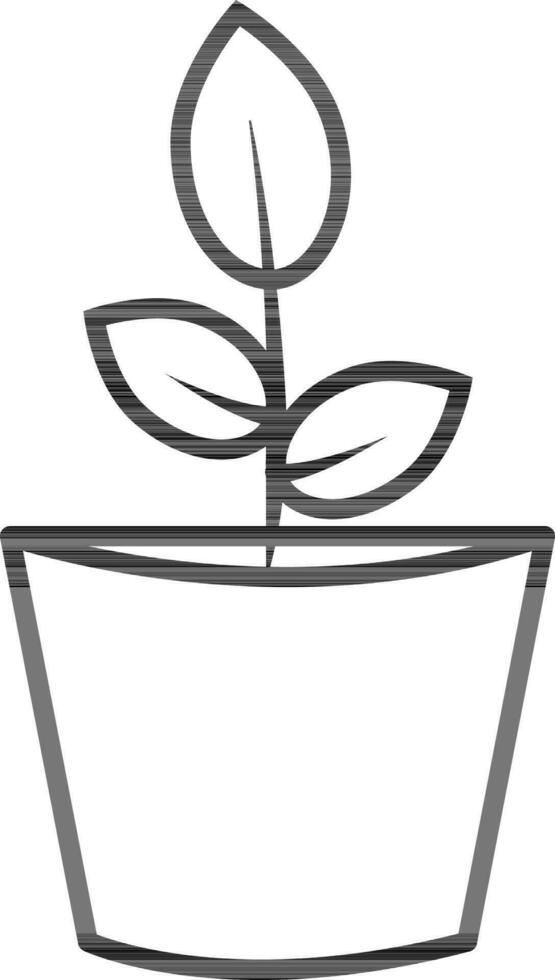 ilustración de planta icono en negro línea Arte. vector