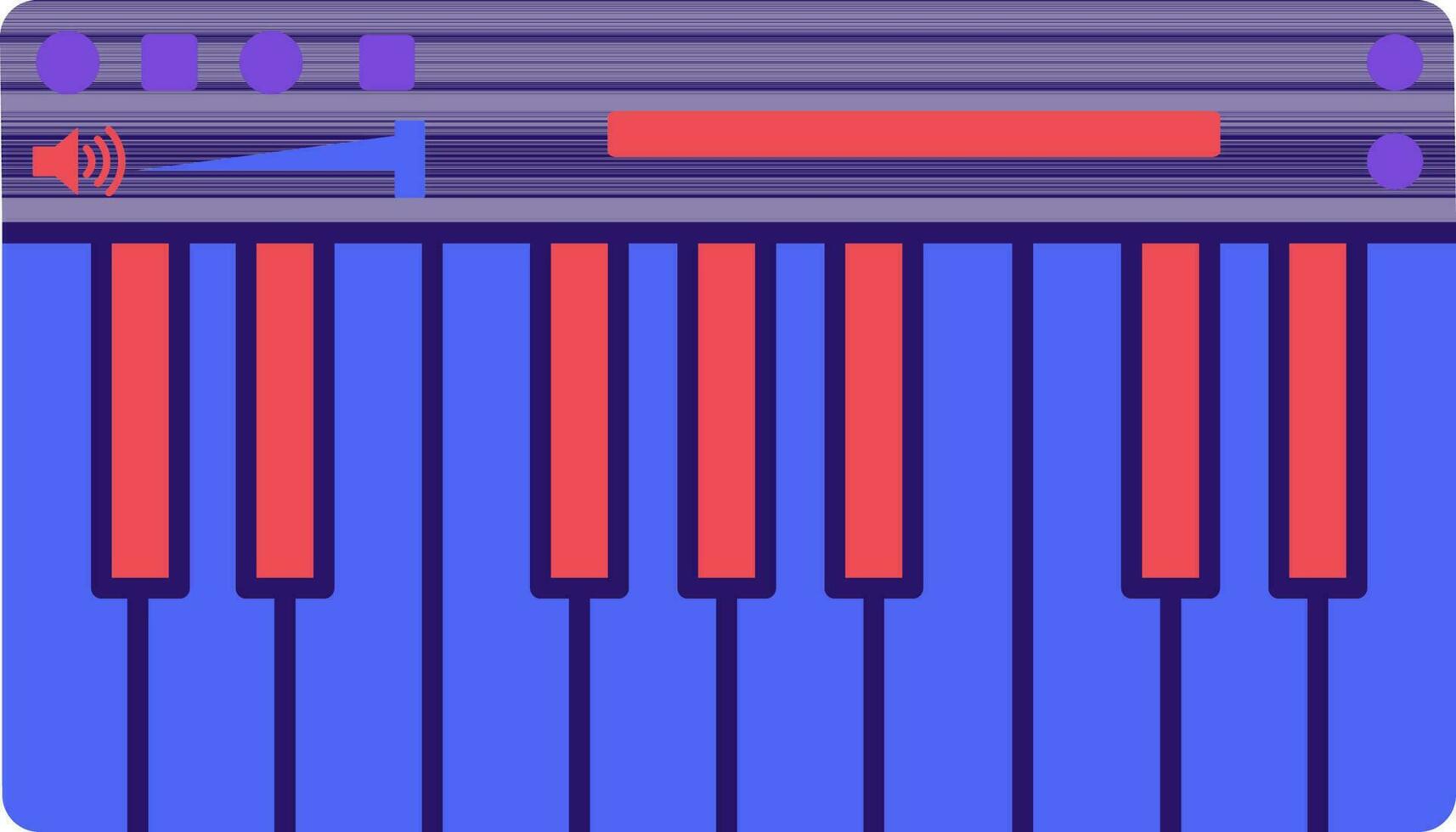 Music synthesizer or electronic piano icon in flat style. vector