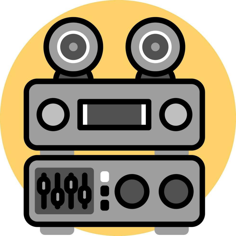 Mini voice speaker on sound receiver icon in gray color. vector