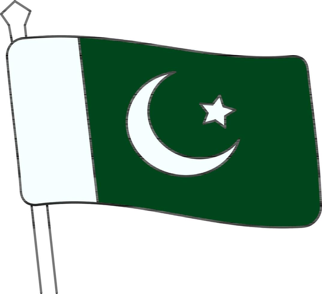 Pakistán bandera icono en plano estilo. vector