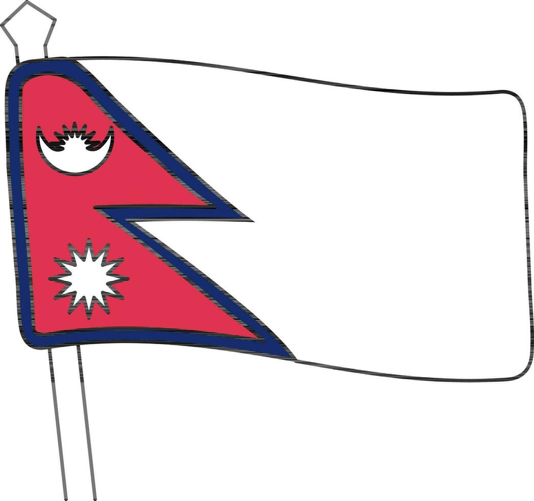 Nepal flag icon in flat style. vector