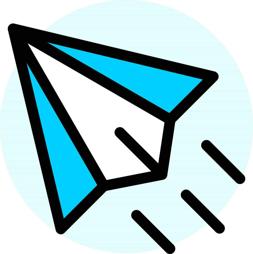 Fast send arrow icon in blue and black color. vector