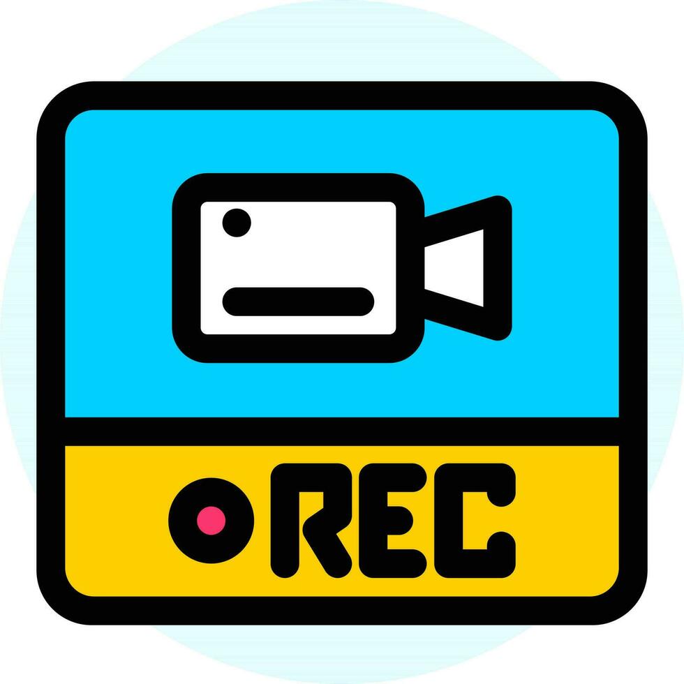 REC video icon in flat style. vector