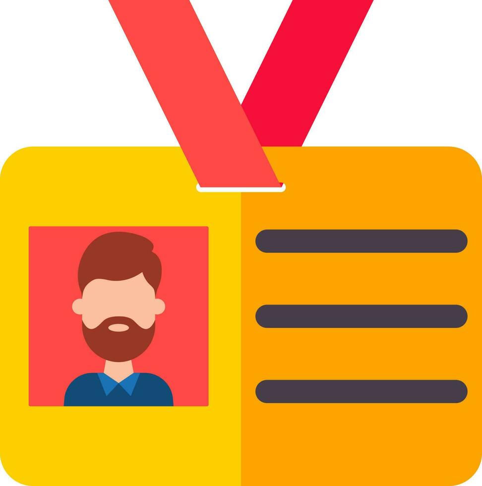 Illustration of Identity card icon in flat style. vector