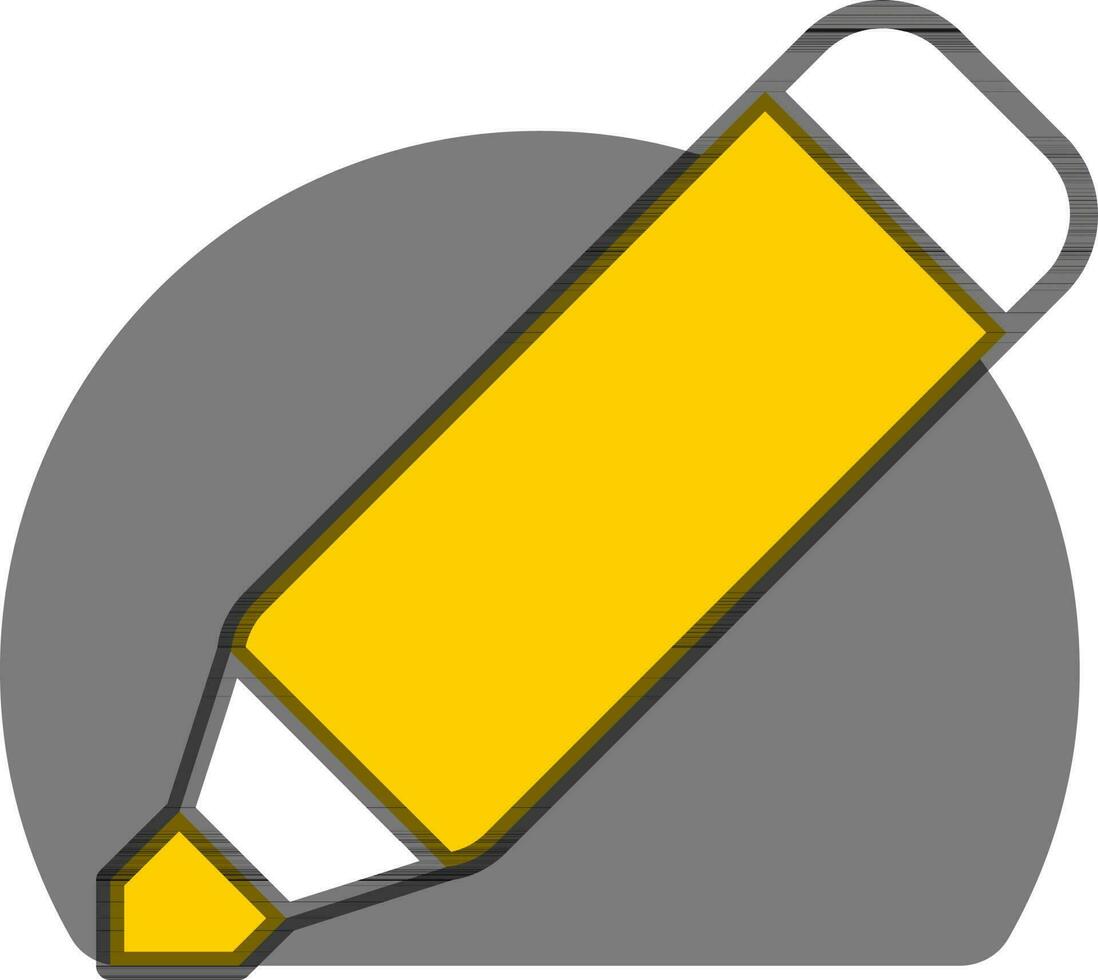 resaltador bolígrafo o marcador icono en amarillo y blanco color. vector