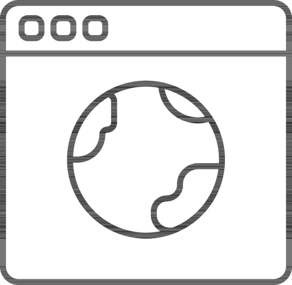 Flat style Web browser icon in line art. vector