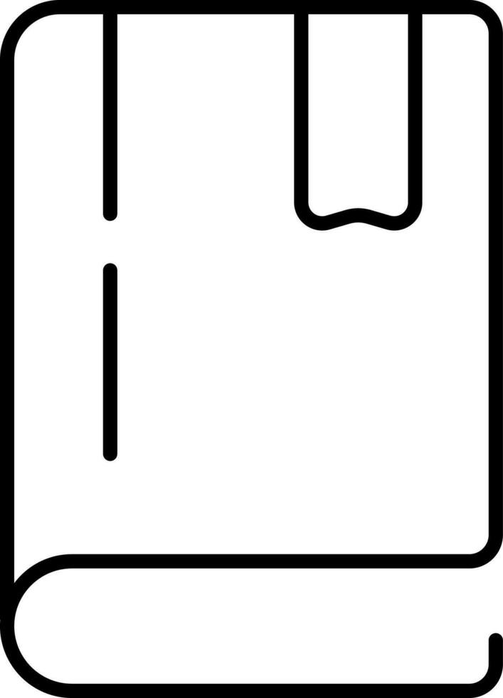 Black line art illustration of Book icon. vector