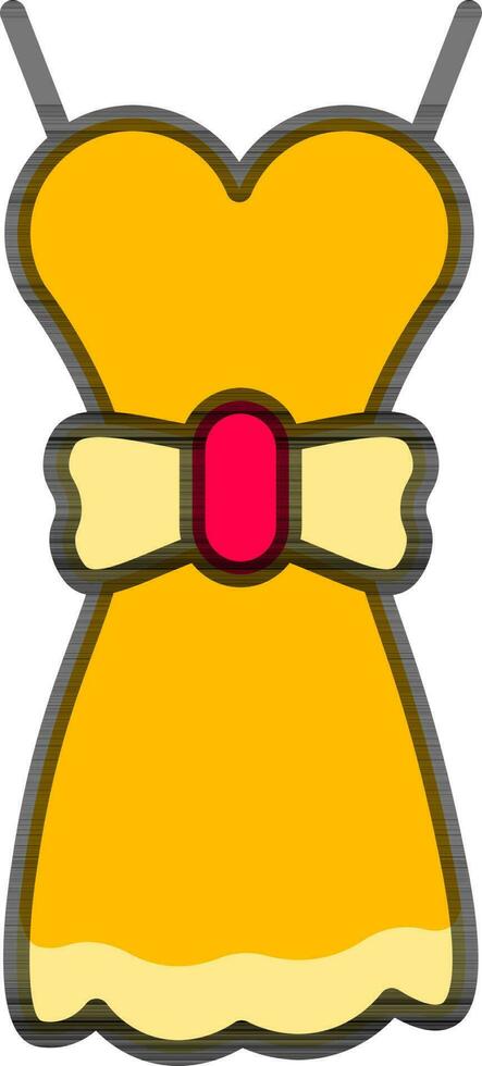 Female tube dress icon in yellow color. vector
