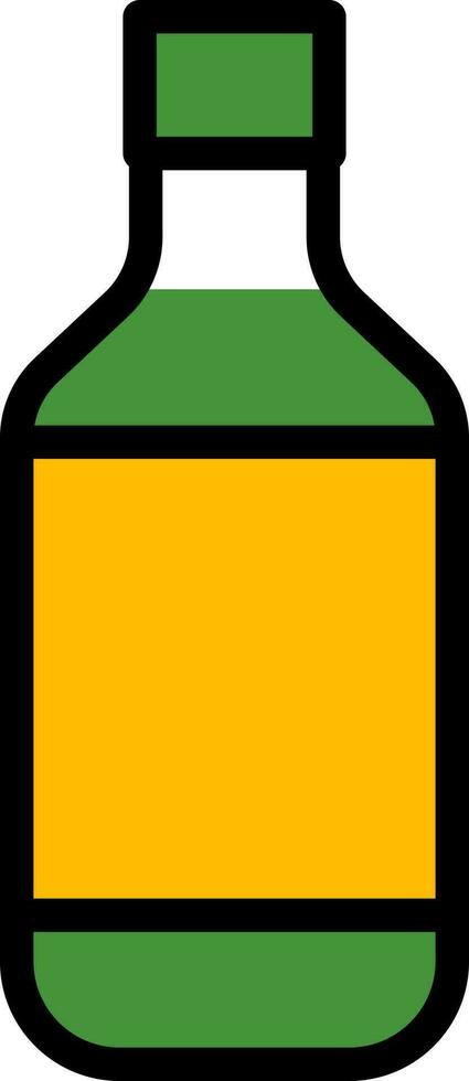 Drink bottle icon in green and yellow color. vector