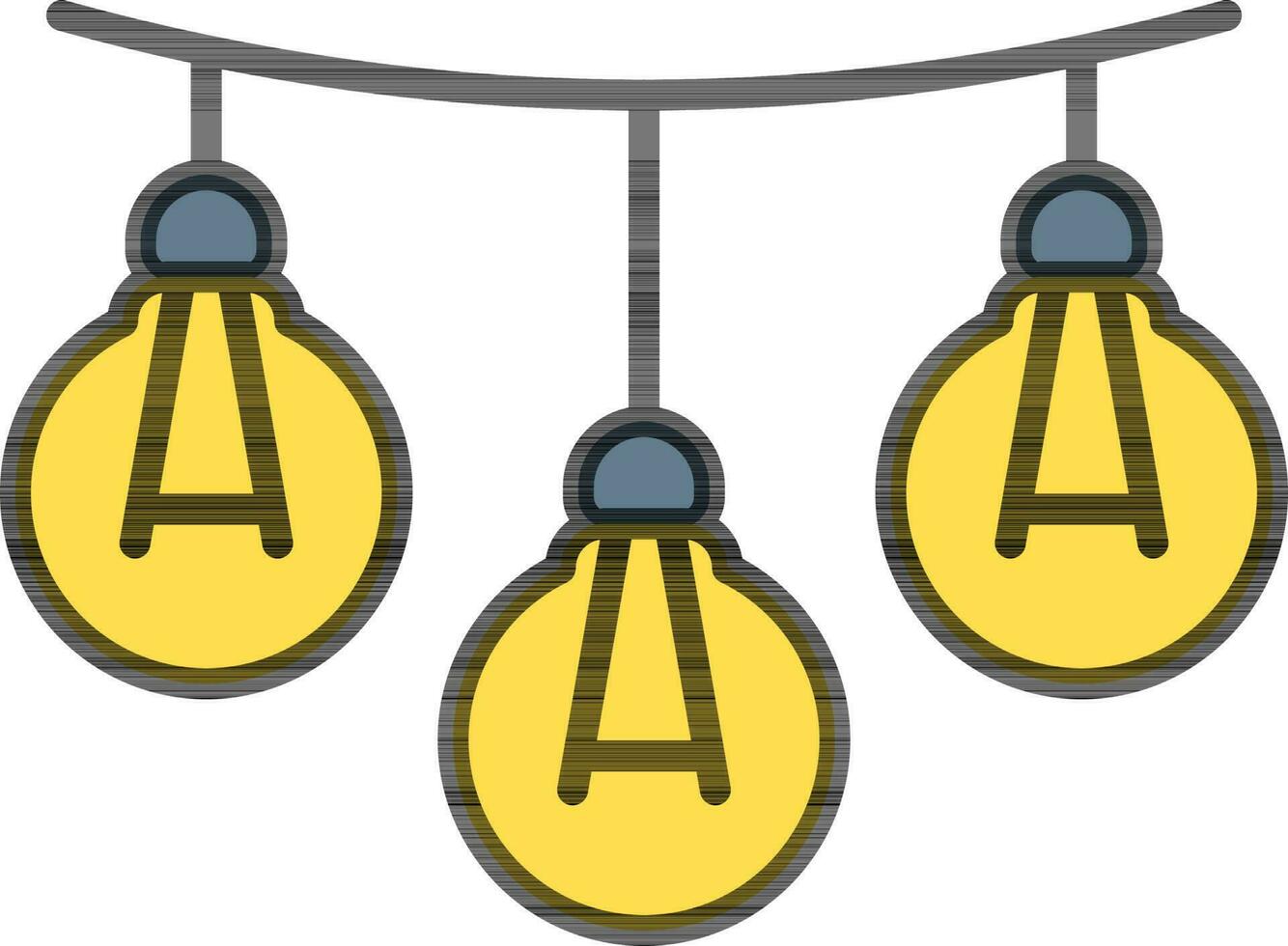 Lighting garland icon in yellow and black color. vector