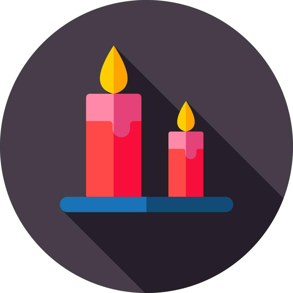 Flat style Burning candles icon or symbol. vector