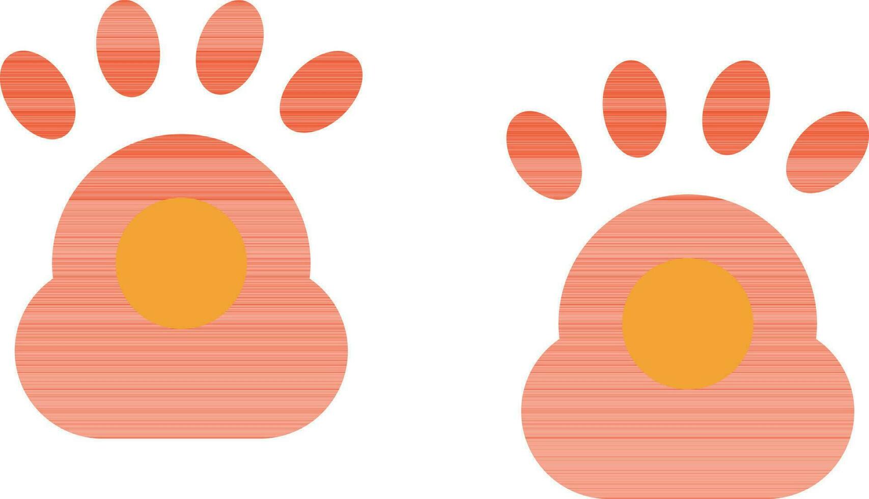 Animal paw icon in orange color. vector