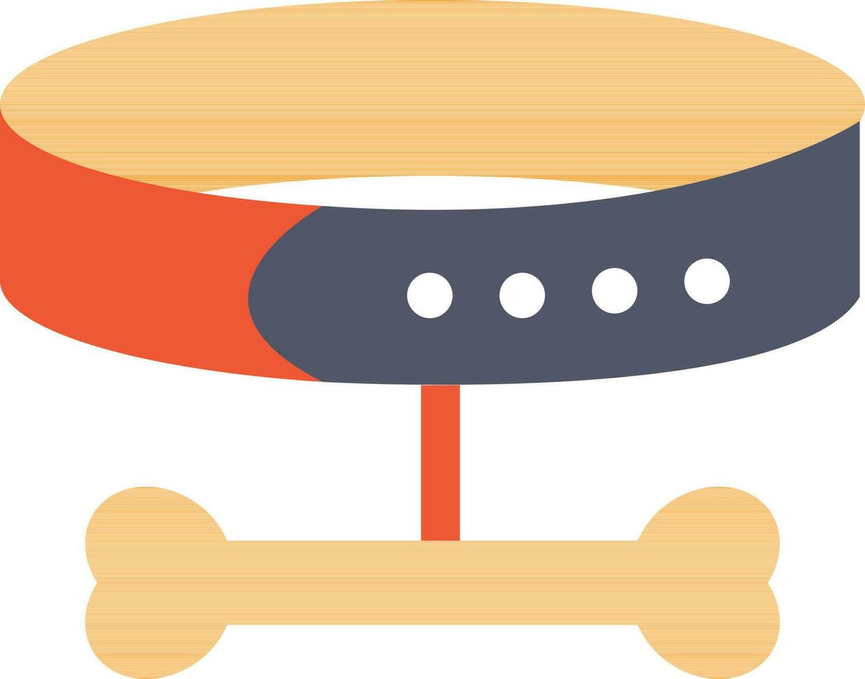 Dog collar belt icon in flat style. vector