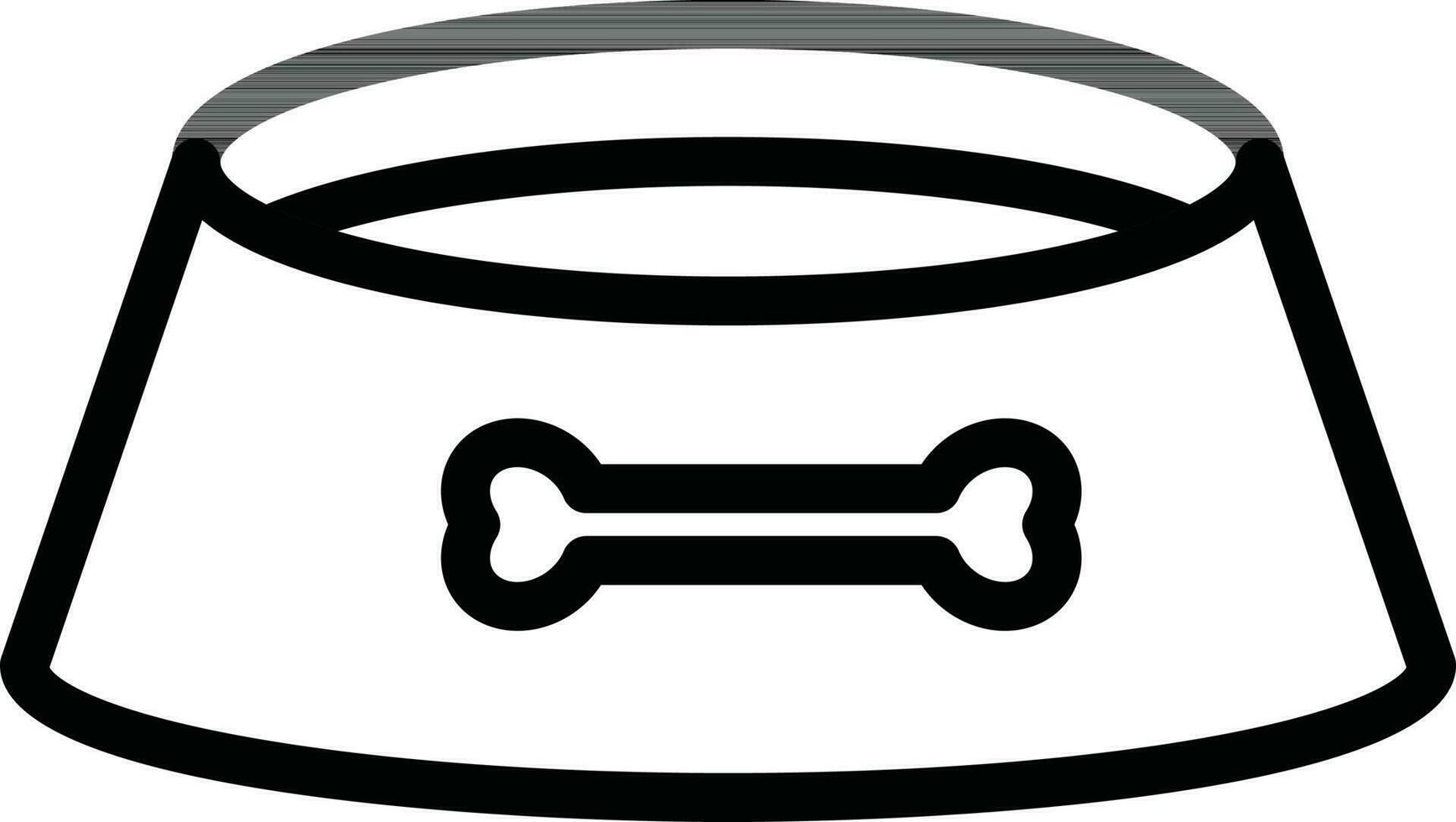 Dog pot icon in black line art. vector
