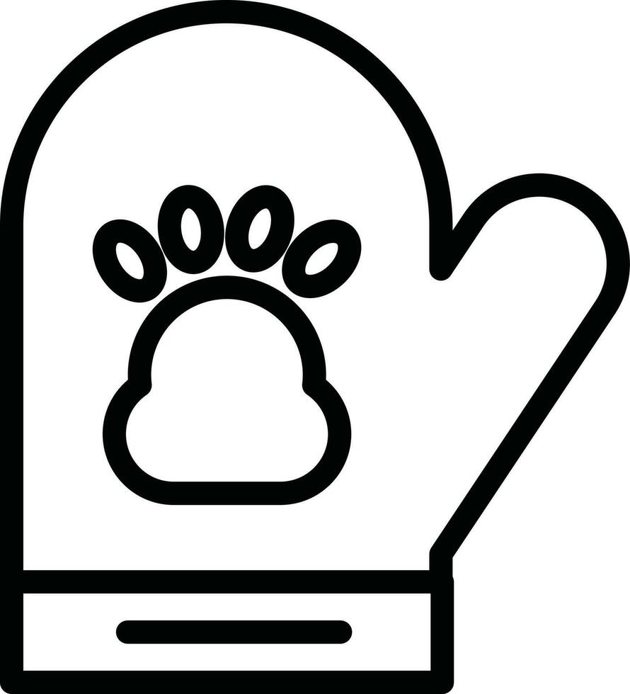 línea Arte ilustración de pata en guante icono. vector