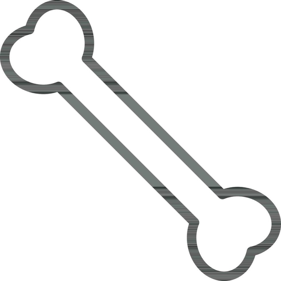 Illustration of Bone icon in black line art. vector