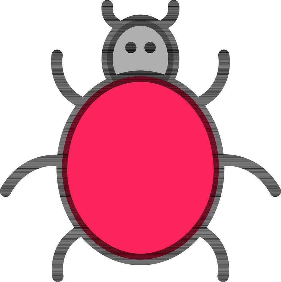 Cartoon Bug Character in pink and black color. vector