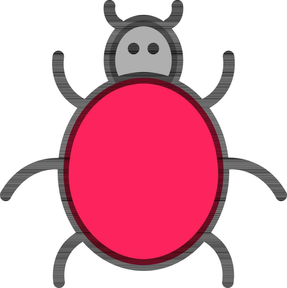 Cartoon Bug Character in pink and black color. vector