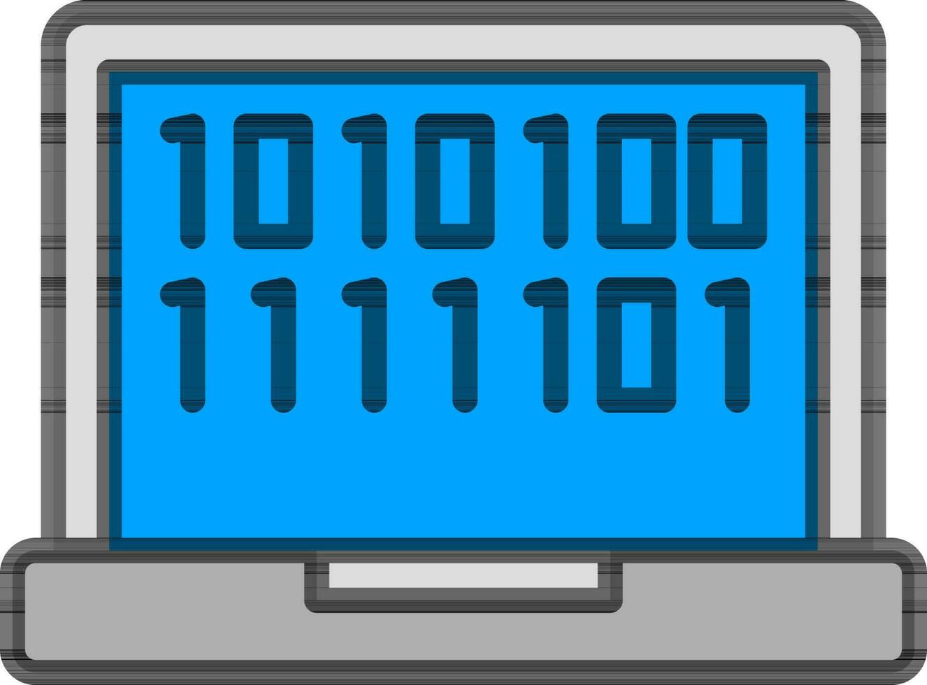 Vector illustration of Binary Code in Laptop Screen. 24368073 Vector ...