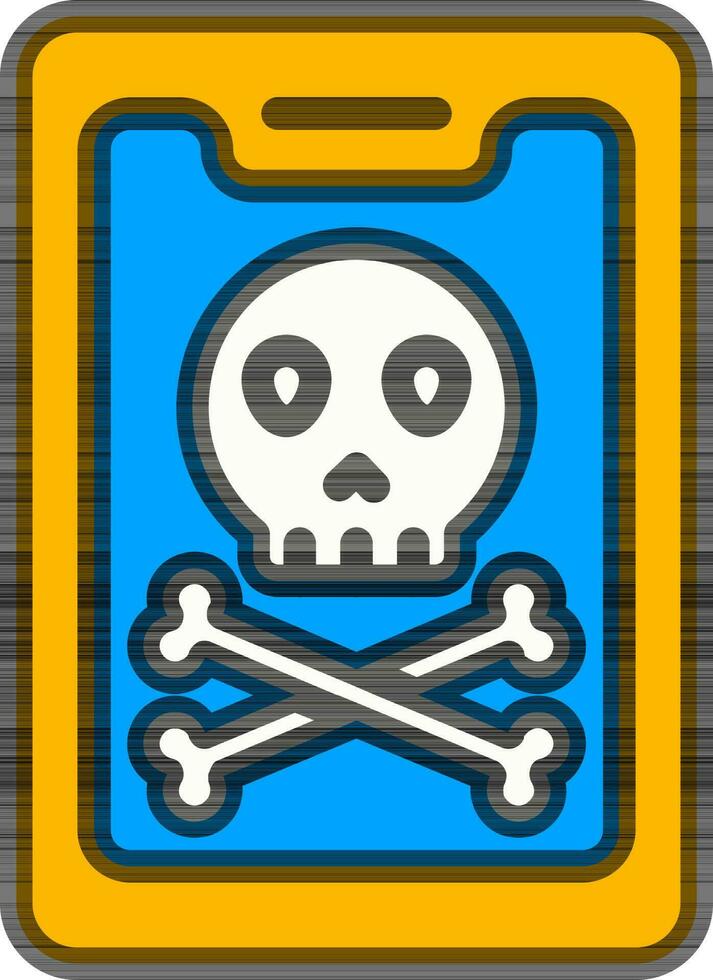 Flat style Skull Icon in Mobile Screen Icon or Symbol. vector