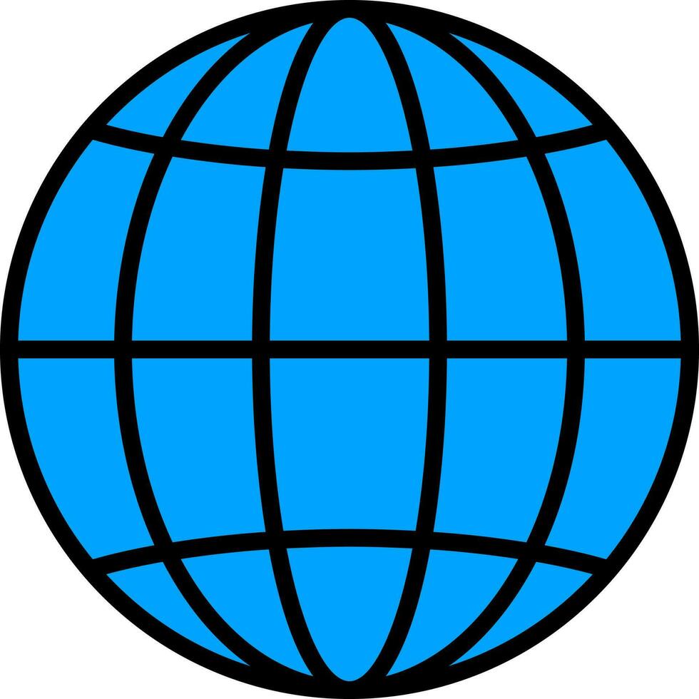 Blue and Black Worldwide Icon on White Background. vector