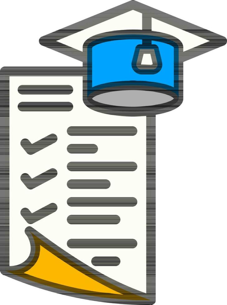 Checklist with Graduation Cap Icon in Flat style. 24368104 Vector Art