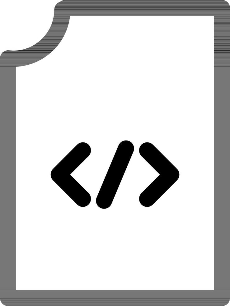 Web Programming or Coding File icon in line art. vector