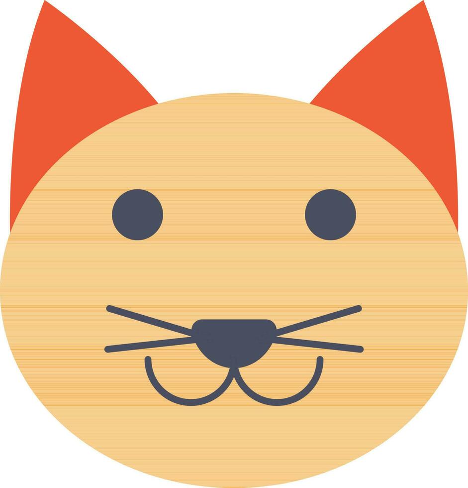 Cat face icon in orange color. vector