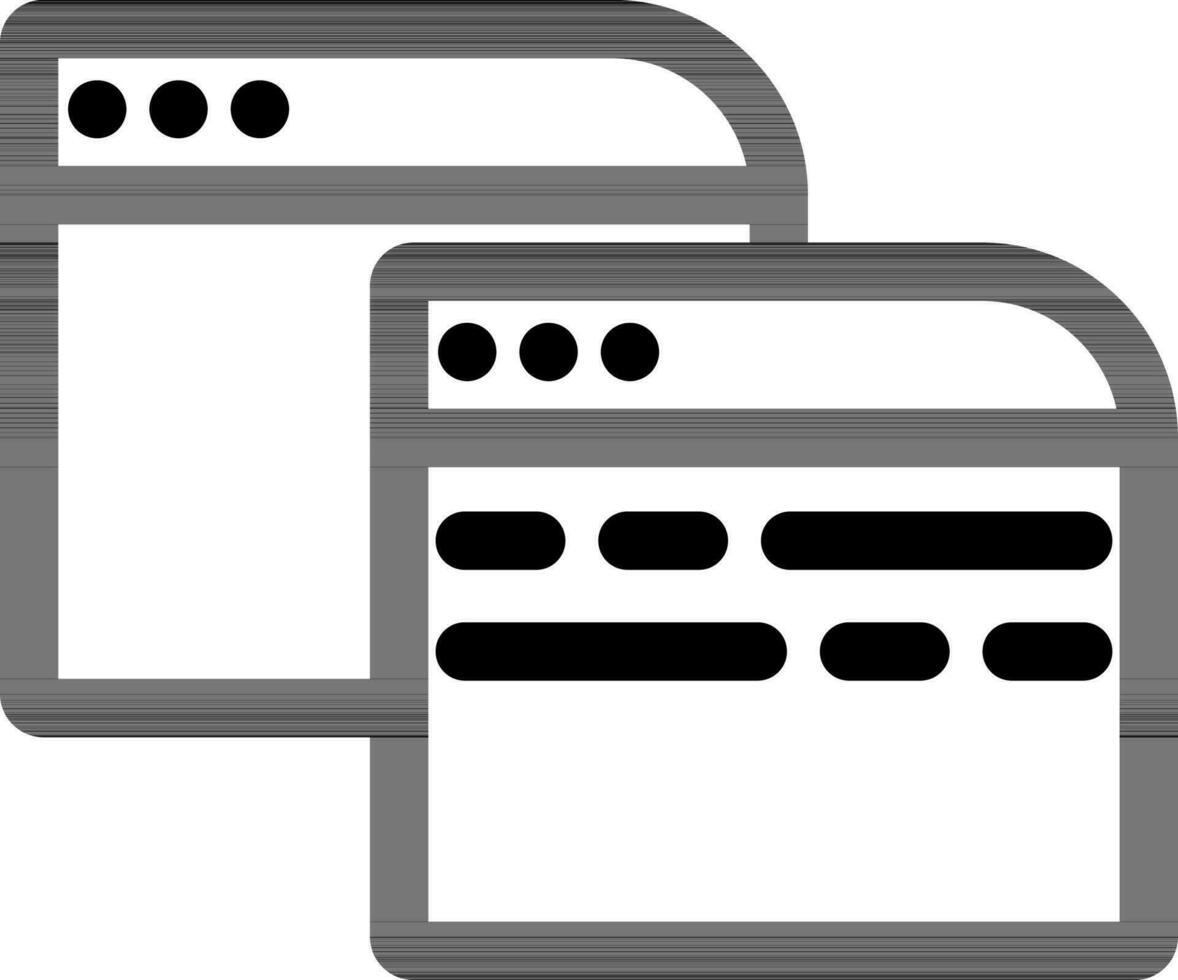 Browser windows icon in thin line art. vector