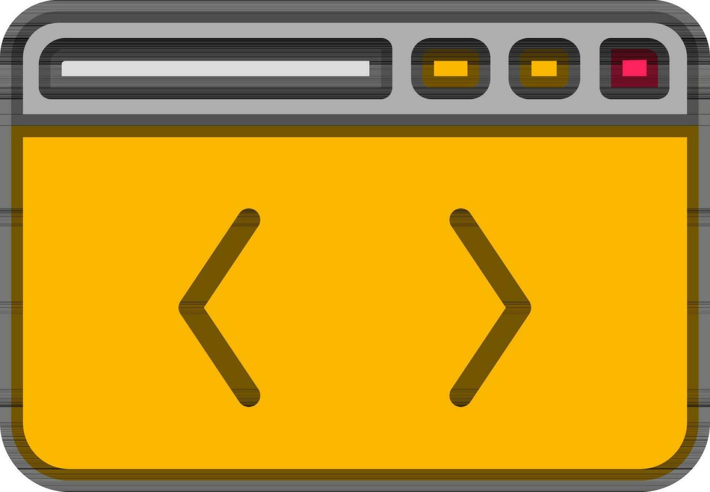 Web Programming Icon in Yellow and Gray color. 24368131 Vector Art at ...