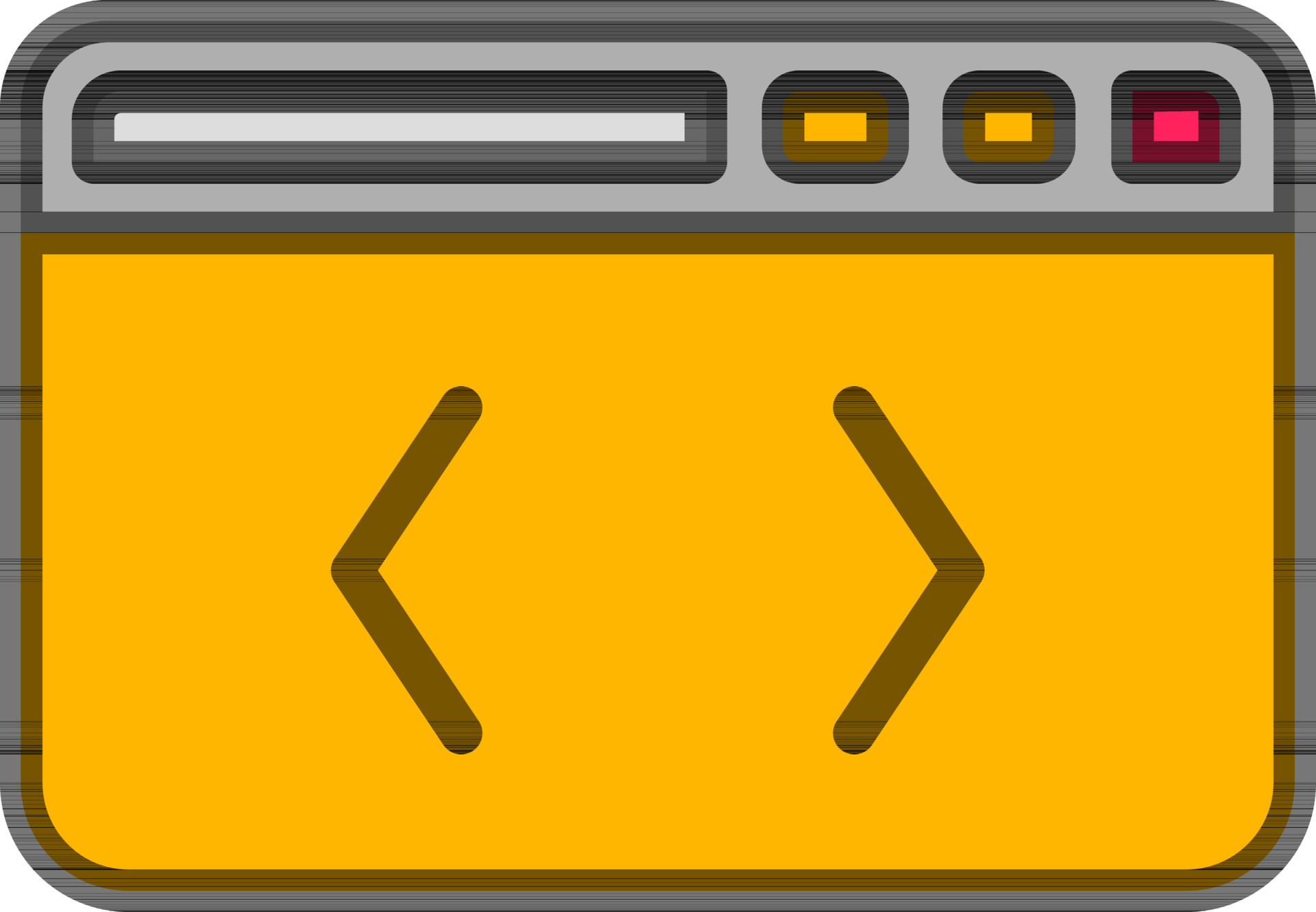 Web Programming Icon in Yellow and Gray color. 24368131 Vector Art at ...