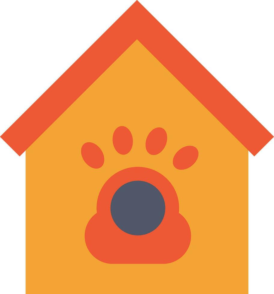 animal casa icono en plano estilo. vector