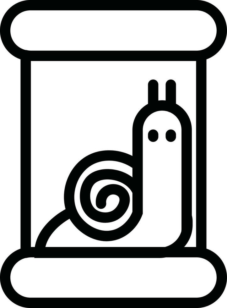 negro línea Arte ilustración de caracol en botella icono. vector