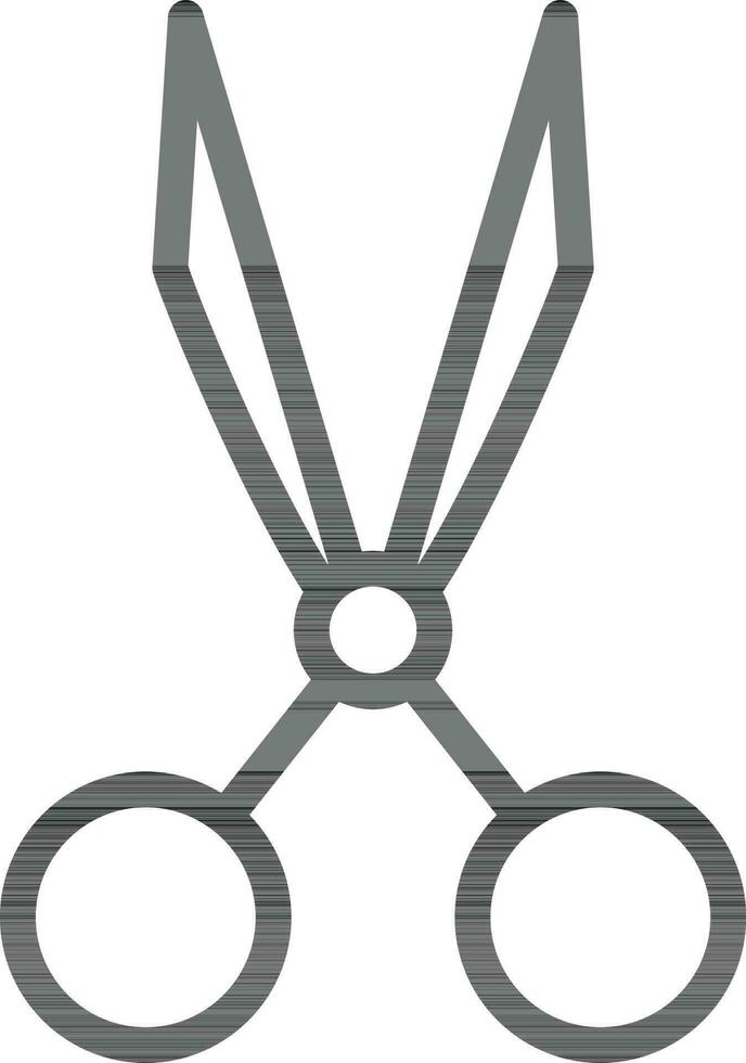 Black line art illustration of Scissor icon. vector