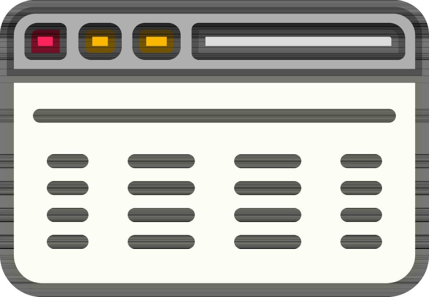 Flat style Web Page Icon in Gray and White color. vector
